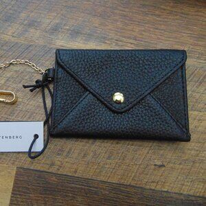 Aimee Kestenberg Black Pebbled Calgary  Tri-fold Wallet Brand New